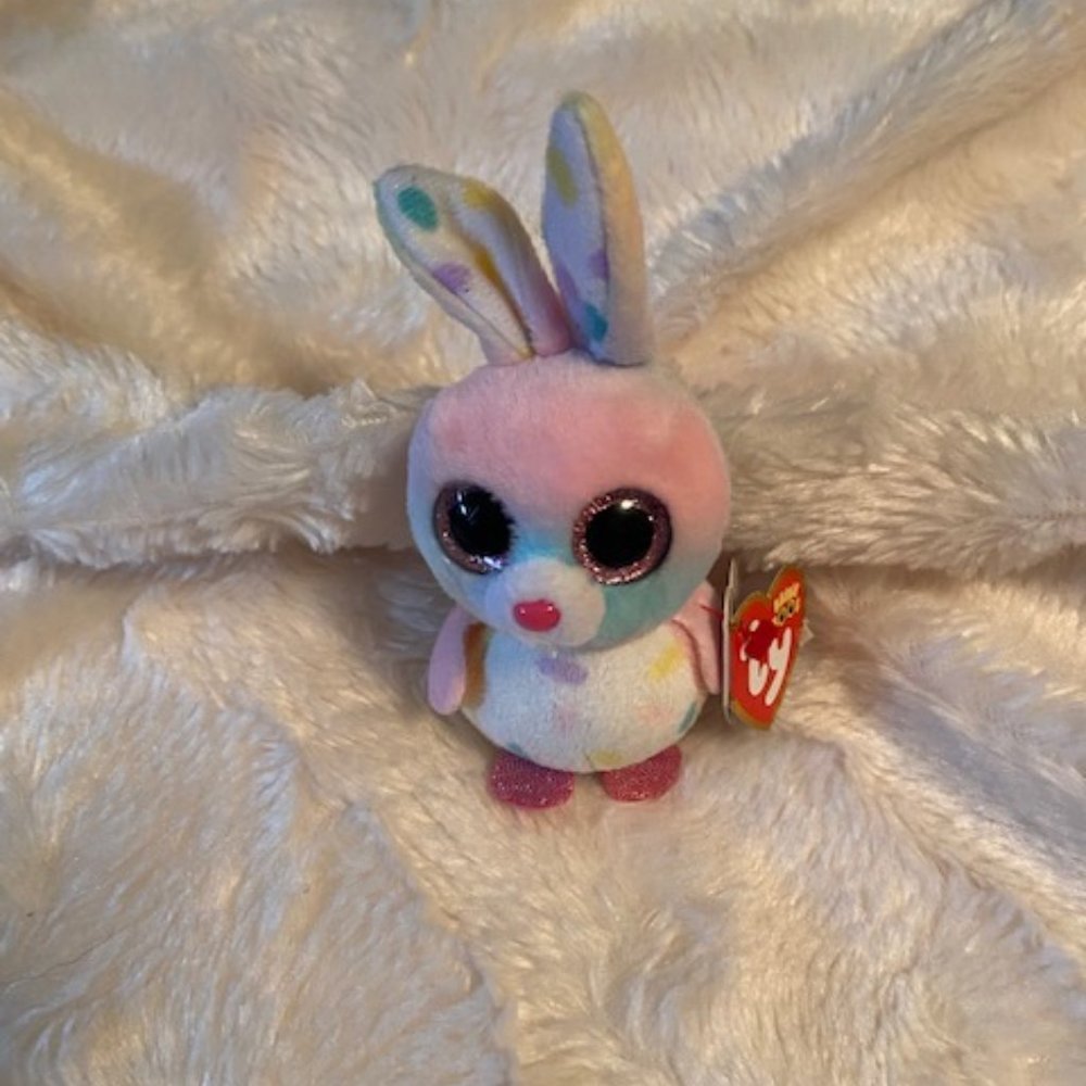 Ty Beanie Boo Bubby Pastel Easter Bunny Key Clip 2016 NWT